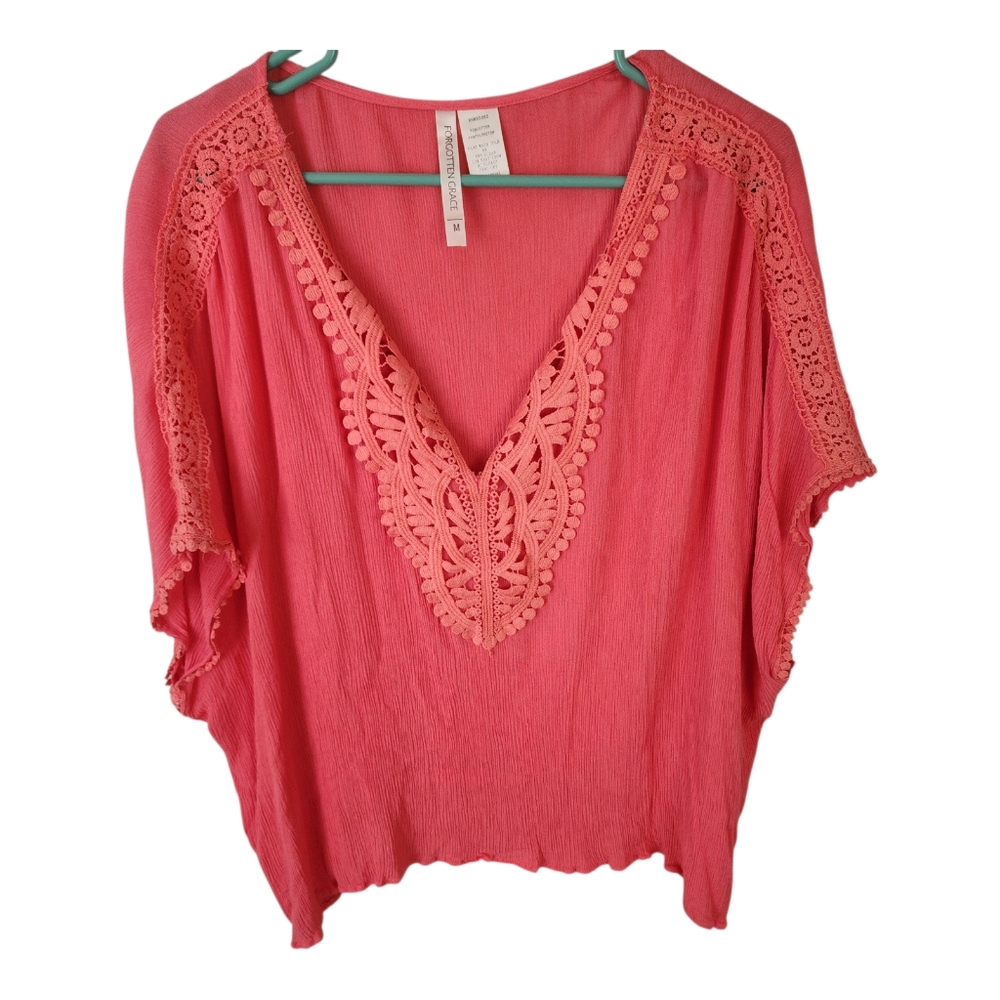 Forgotten Grace Pink/ Salmon Color Top Size  M